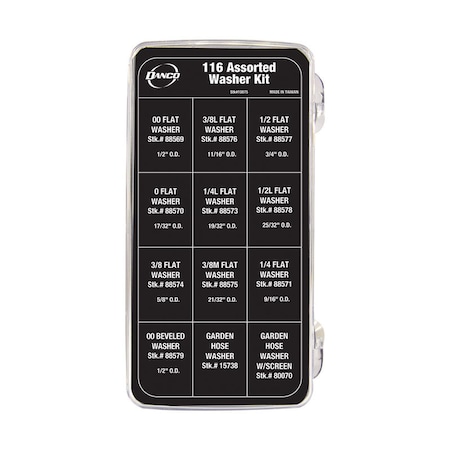 Danco Danco 0.00 in. D Rubber Assorted Washer 116 pk 10875